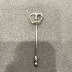 Silver Apple Brooch Pin